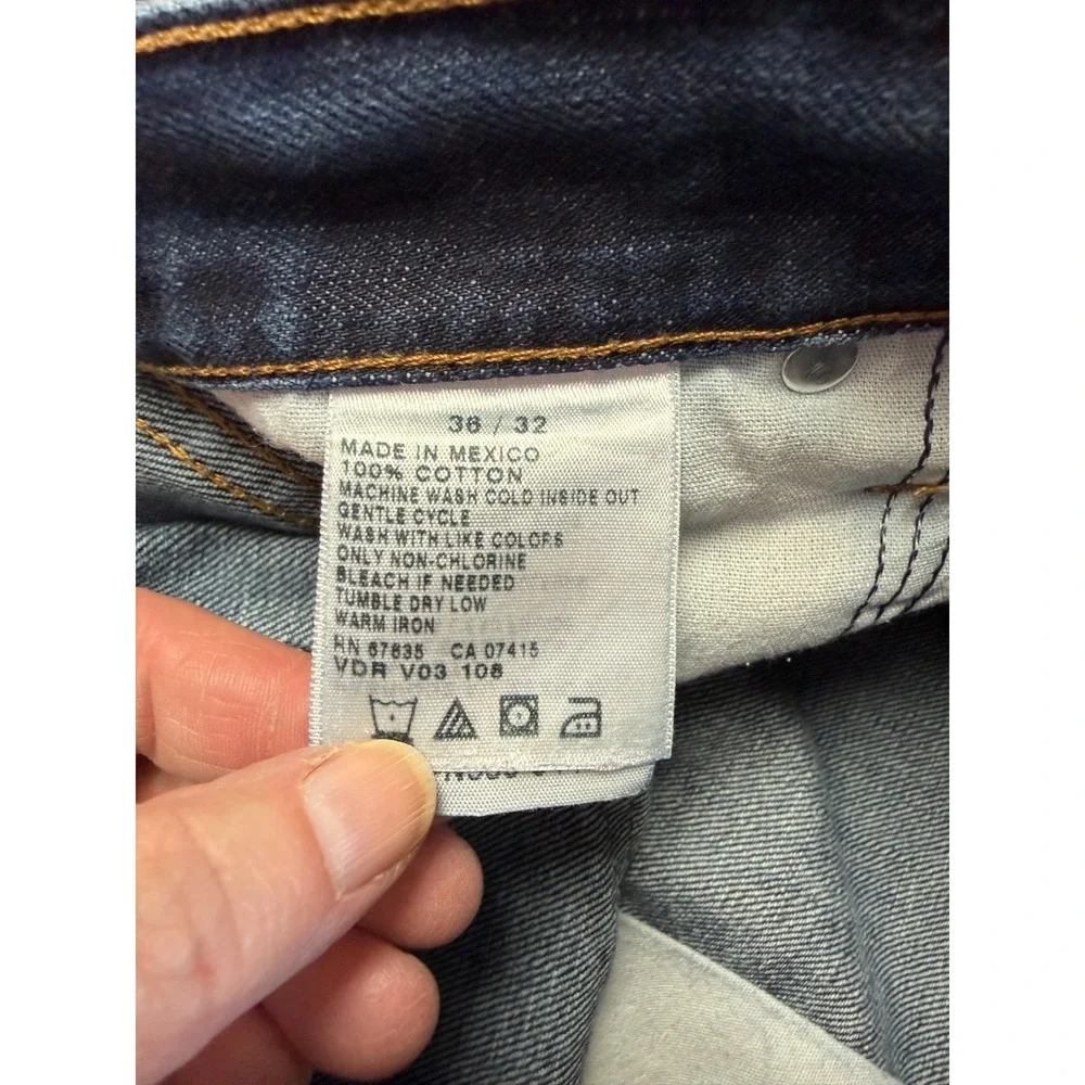 Nautica Jeans Co. Dark Wash Blue Jeans Relaxed Fit Mens' size 36x32 100% Cotton
